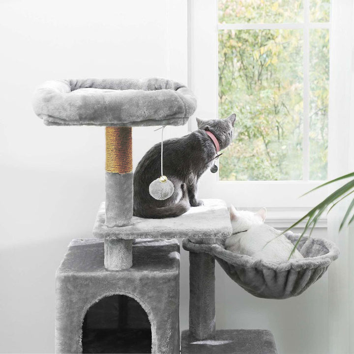 Arbre à chat de luxe en bois naturel – 120 cm-Gris ECO