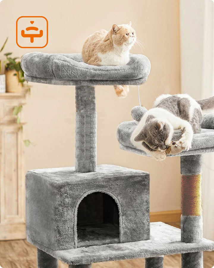 Arbre à chat de luxe en bois naturel – 145 cm-Gris ECO