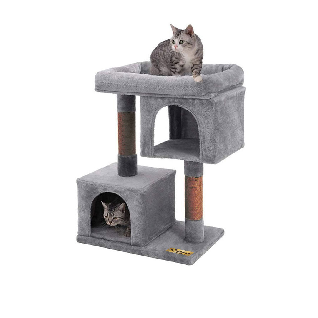 Arbre à chat de luxe en bois naturel – 80 cm - Beige - ECO