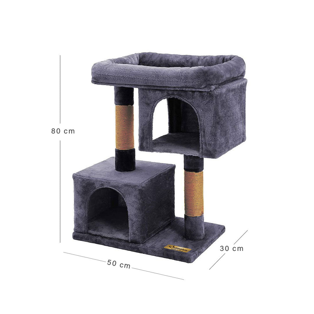 Arbre à chat de luxe en bois naturel – 80 cm - Beige - ECO
