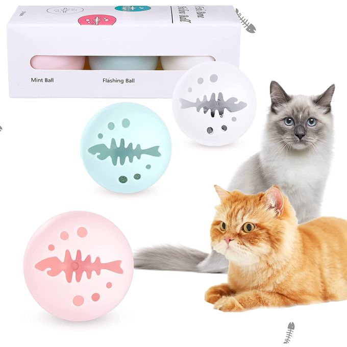 Balle lumineuse pour chat motif arête de poisson
