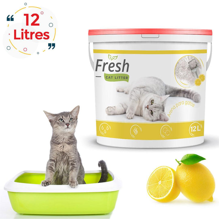 Fresh Litière agglomérante parfumée  citron 12 L