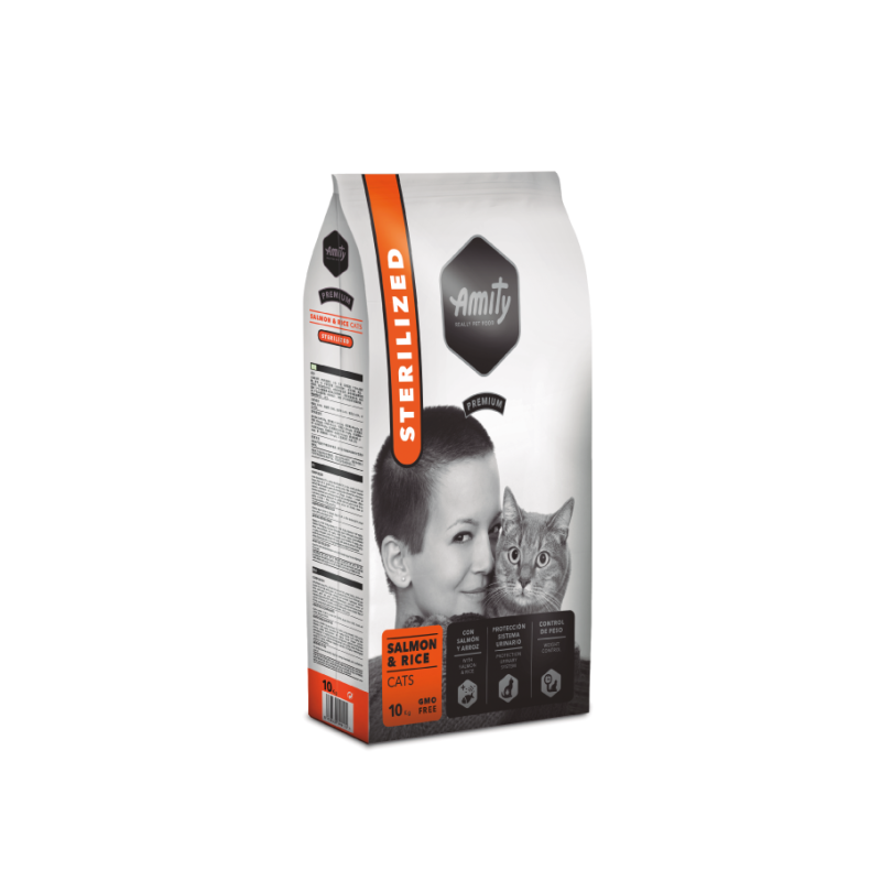 Amity CROQUETTES CHAT STERELISE SAUMON&RICE 10 KG PREMIUM