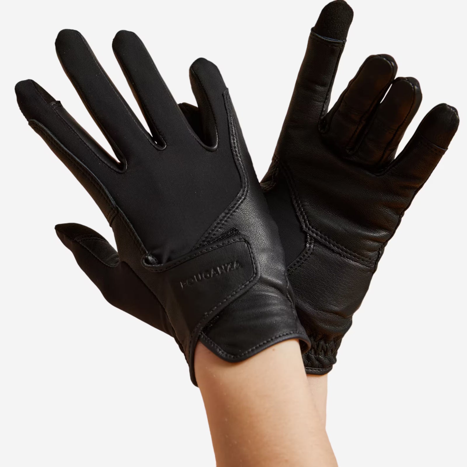 Gants cuir équitation adulte Noir
