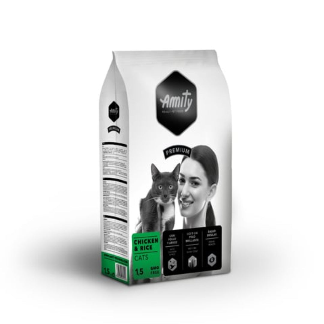 Amity Croquettes pour chat Adulte Poulet 1,5kg